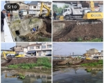 ادامه پروژه ساماندهی و دیوارسازی رودخانه اشمک در خیابان بازارچه